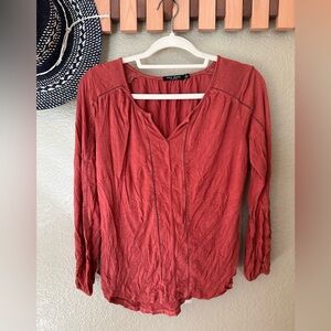 Max Jeans Women's Rust Long Sleeve Blouse